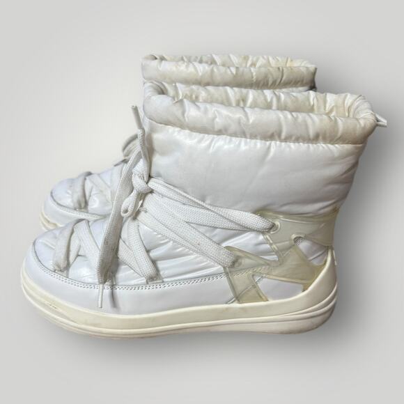 Moncler White Nylon and Leather Insolux Snow Boots Size 39 EU / 8 US - Picture 1 of 16